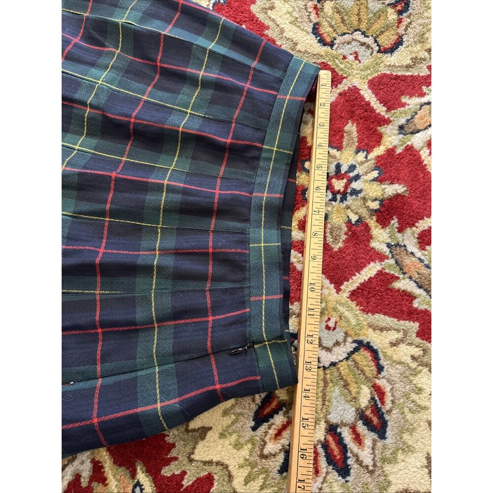 Vintage 100% Wool Skirt Women's M 8/10 Plaid Pleated Midi Maxi Tartan Lot Of 2 - Picture 6 of 14